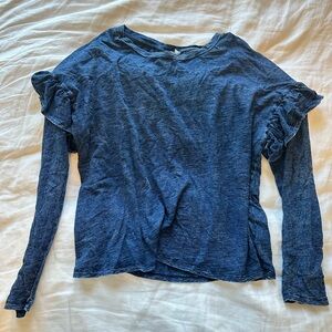 Target | Women's Blue Ruffle Sleeve Top
